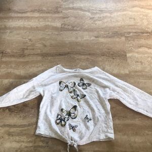Girls 4-6yrs long sleeve butterfly shirt